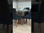 Conjunto de Comedor con Encimera Vidrio 4 Sillas Marrón/Negro/Oxford Evelin Madesa