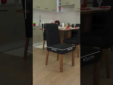 Juego de Comedor Mesa con Encimera de Madera 6 Sillas Marrón/Negro/Oxford Renata
