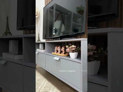 Mueble para TV hasta 55" con 2 Puertas Gris Oslo
