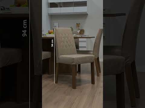 Juego de Comedor Mesa Encimera de Madera 6 Sillas Britney - Marrón/Crema/Imperial