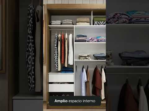 Clóset Matrimonial Reno 3 Puertas Corredera con Espejo - Blanco