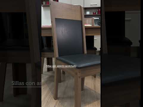 Conjunto de Comedor 4 Sillas Negro/Marrón Havana Madesa