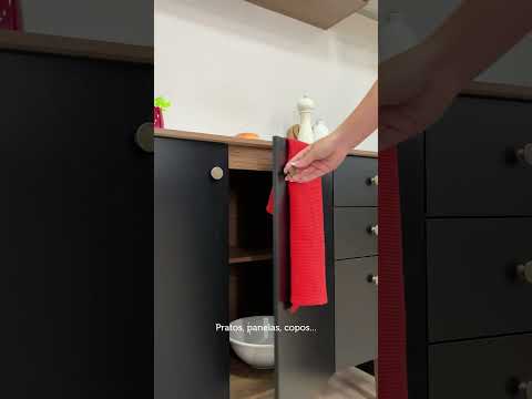 Cocina Compacta 235 cm Con Mueble para Horno Marrón/Negro Gourmet Madesa