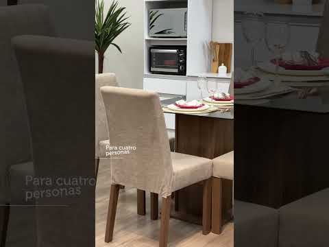 Juego de Comedor Mesa Encimera de Vidrio 4 Sillas Marrón/Imperial Noemi