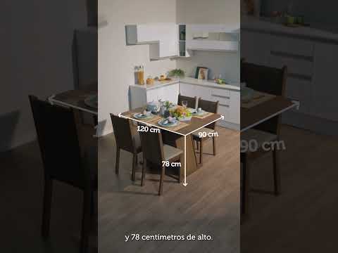 Juego de Comedor Mesa Encimera de Madera 4 Sillas Marrón/Beige Marilyn