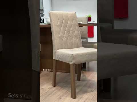 Juego de Comedor Mesa Vidrio 6 Sillas Stéfani - Marrón/Negro/Imperial