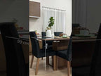 Conjunto de Comedor con Encimera Vidrio 6 Sillas Marrón/Negro/Oxford Geórgia Madesa