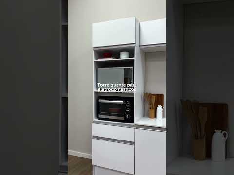 Cocina Compacta 240 cm con Mueble para Horno Blanco Topázio Madesa