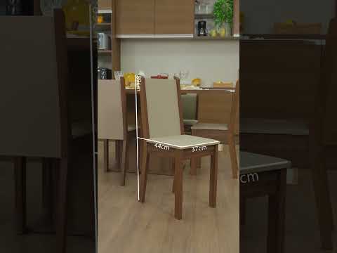 Comedor Moscoú Plus Mesa Encimera de Vidrio con 6 Sillas Marrón/Crema/Sintético Beige