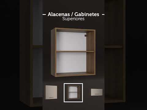 Gabinete Superior 80cm 2 Puertas Blanco/Gris Agata