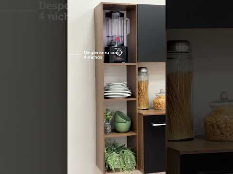 Cocina Compacta 180cm Marrón/Crema Easy