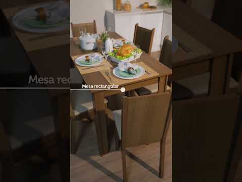 Juego de Comedor Maris Mesa con Encimera y 6 Sillas Marrón/Sintético Beige