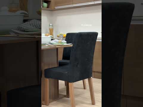 Juego de Comedor Mesa Encimera de Madera 4 Sillas Marrón/Negro/Oxford Karina