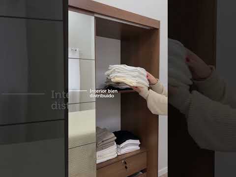 Clóset Infantil Nick 2 Puertas Corredizas con Espejo Marrón