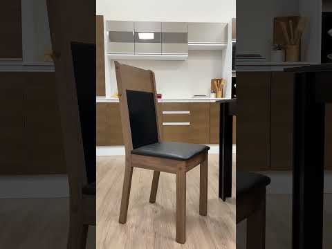 Conjunto Comedor Medelin Mesa Encimera de Madera con 6 Sillas Negro/Marrón/Sintético Negro