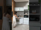Cocina Compacta 180 x 52 cm 5 Puertas 2 Cajónes con Mueble para Horno Blanco Topázio Madesa