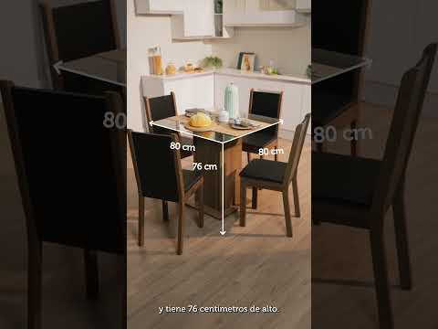 Juego de Comedor Mesa con Encimera de Vidrio y 4 Sillas Marrón/Negro Aline