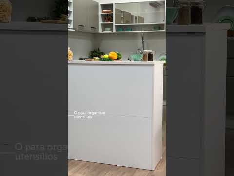 Isla de Cocina con Encimera 120 cm Blanco Madesa