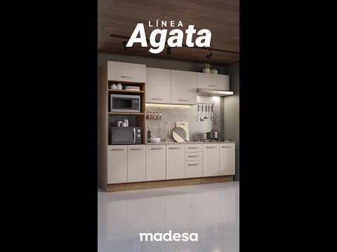 Cocina Compacta 180cm Blanco/Gris Agata 03