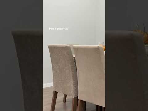 Juego de Comedor Mesa Encimera de Madera 6 Sillas Marrón/Crema/Imperial Renata