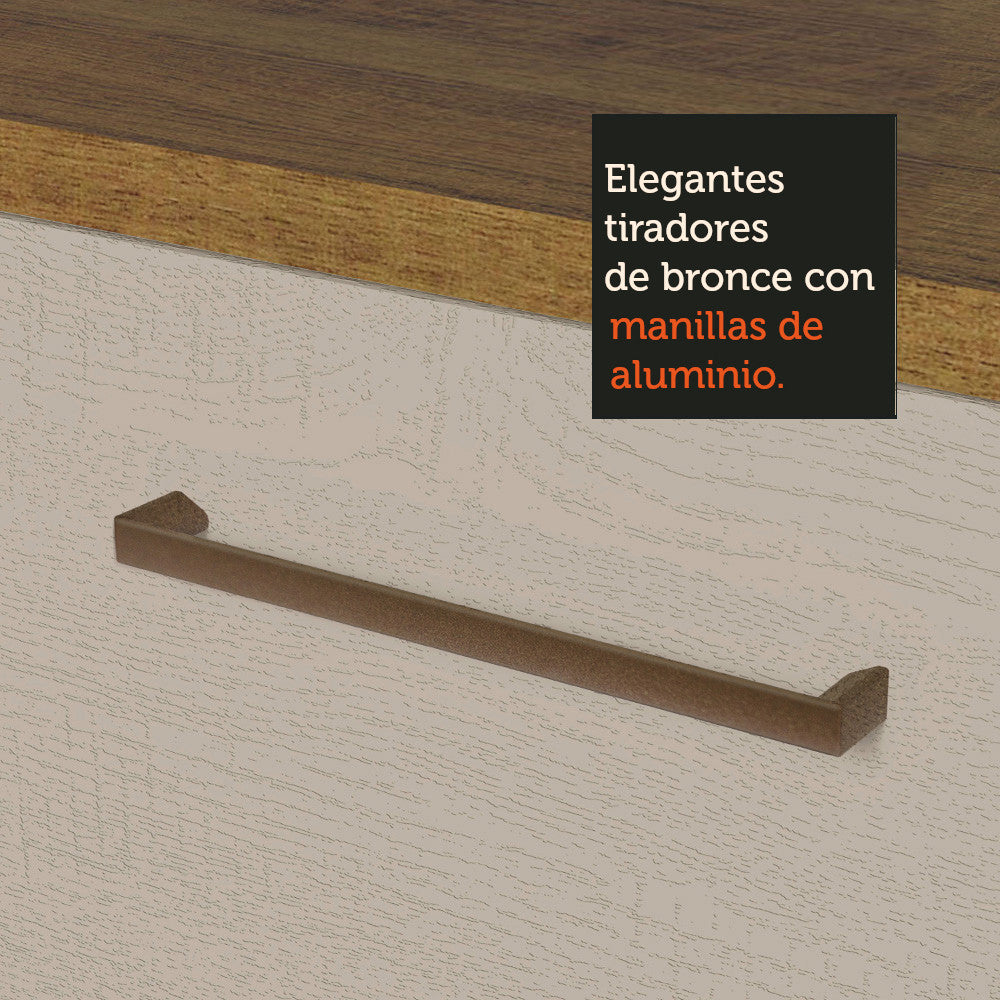 Mueble de Cocina Para Fregadero 2 Puertas y 3 Cajones Marrón/Crema Agata Madesa