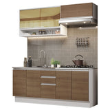 Cocina Integral con Fregadero 200cm Glamy 09 Blanco/Marrón