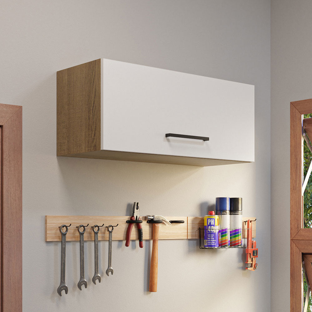 Gabinete Superior Multiuso 80 cm 1 Puerta Marrón/Blanco Madesa