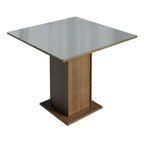 Conjunto de Comedor con Encimera Vidrio 4 Sillas Marrón/Gris/Silver Anaju Madesa