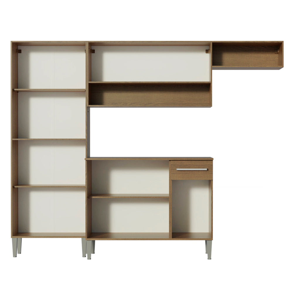 Cocina Compacta 229cm Marrón/Gris Emilly Top