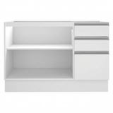 Gabinete Bajo para Fregadero 120 cm 3 Cajones 2 Puertas Glamy Blanco