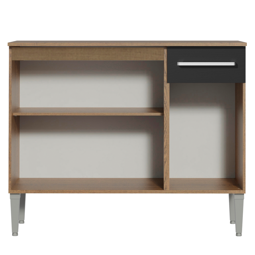 Mueble de Cocina para Fregadero 3 Puertas y 1 Cajón Marrón/Negro Emilly