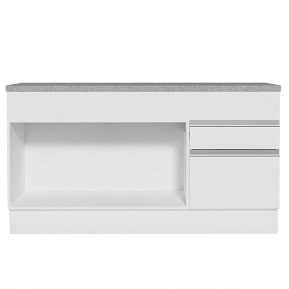 Mueble de Cocina 2 Puertas 2 Cajones 150cm (Con Encimera) Blanco Glamy