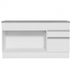 Gabinete Bajo 150 cm 2 Puertas 2 Cajones Blanco Glamy Madesa