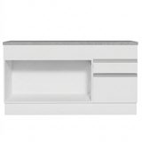 Mueble de Cocina 2 Puertas 2 Cajones 150cm (Con Encimera) Blanco Glamy