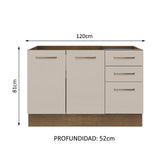 Mueble de Cocina Para Fregadero 2 Puertas y 3 Cajones Marrón/Crema Agata Madesa