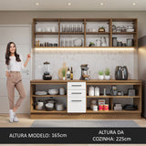 Cocina Integral 240cm Marrón/Blanco 60cm de Profundidad Agata 02