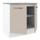 Gabinete Bajo 80 x 60 cm 2 Puertas (Con Encimera) Blanco/Crema Agata