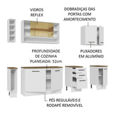 Cocina Integral 220cm Blanco/Marrón 60cm de Profundidad Agata 02