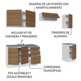 Cocina Integral con Accesorios 240cm Glamy Blanco/Marrón