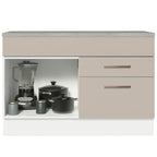 Gabinete Bajo 120 cm 1 Puerta 2 Cajones Blanco/Crema Agata Madesa
