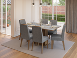 Conjunto de Comedor Encimera de Madera 6 Sillas Marrón/Gris/Silver Bosque Madesa