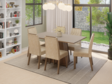 Conjunto de Comedor Encimera de Madera 6 Sillas Marrón/Crema/Imperial Cedro Madesa