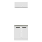 Kit Gabinete Bajo y Gabinete Superior Multiuso 80 cm Blanco Agata Madesa