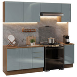 Cocina Integral con Accesorios 240cm Lux Marrón/Gris