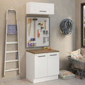 Kit Gabinete Bajo y Gabinete Superior Multiuso 80 cm Blanco/Marrón Agata Madesa