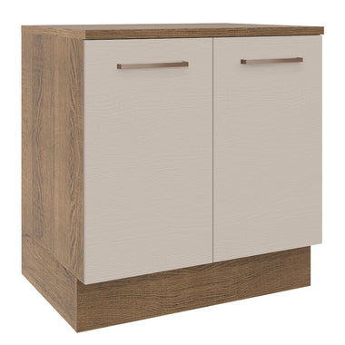 Gabinete Bajo 80 cm 2 Puertas Marrón/Crema Agata Madesa