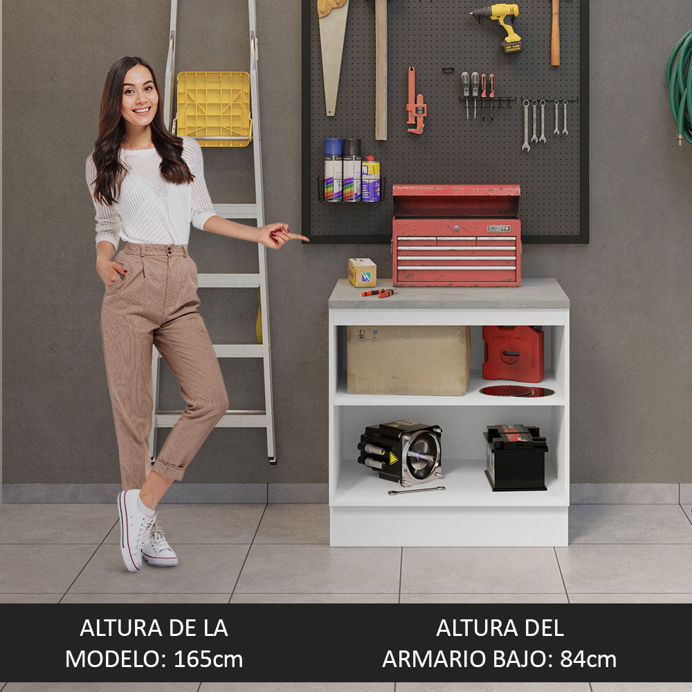 Gabinete Bajo Multiuso 80 cm 2 Puertas Blanco Madesa