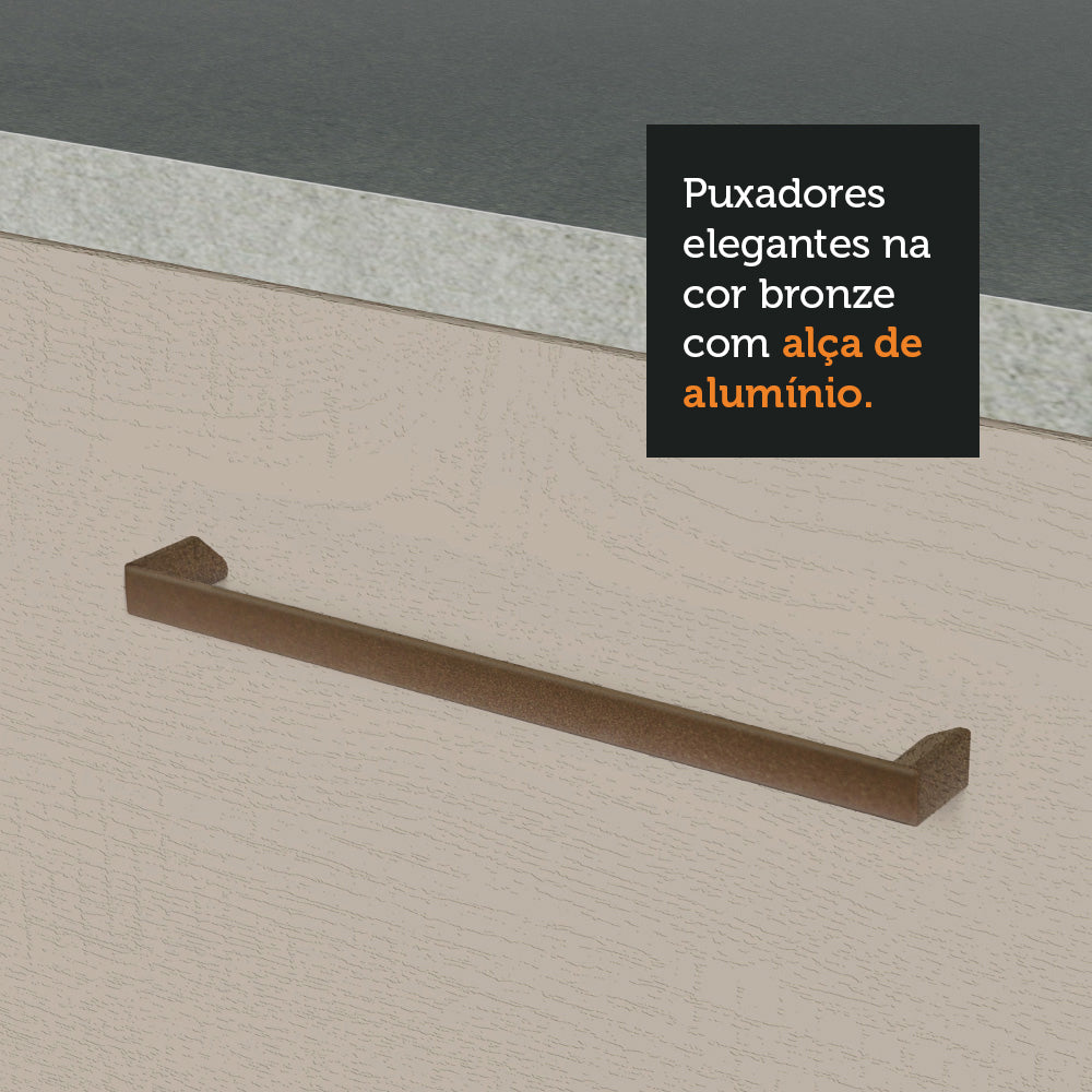 Mueble de cocina para horno 60 x 60 cm 1 Puerta 3 Cajones Blanco/Crema Agata