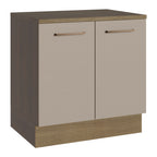 Gabinete Bajo Multiuso 80 cm 2 Puertas Marrón/Crema Madesa