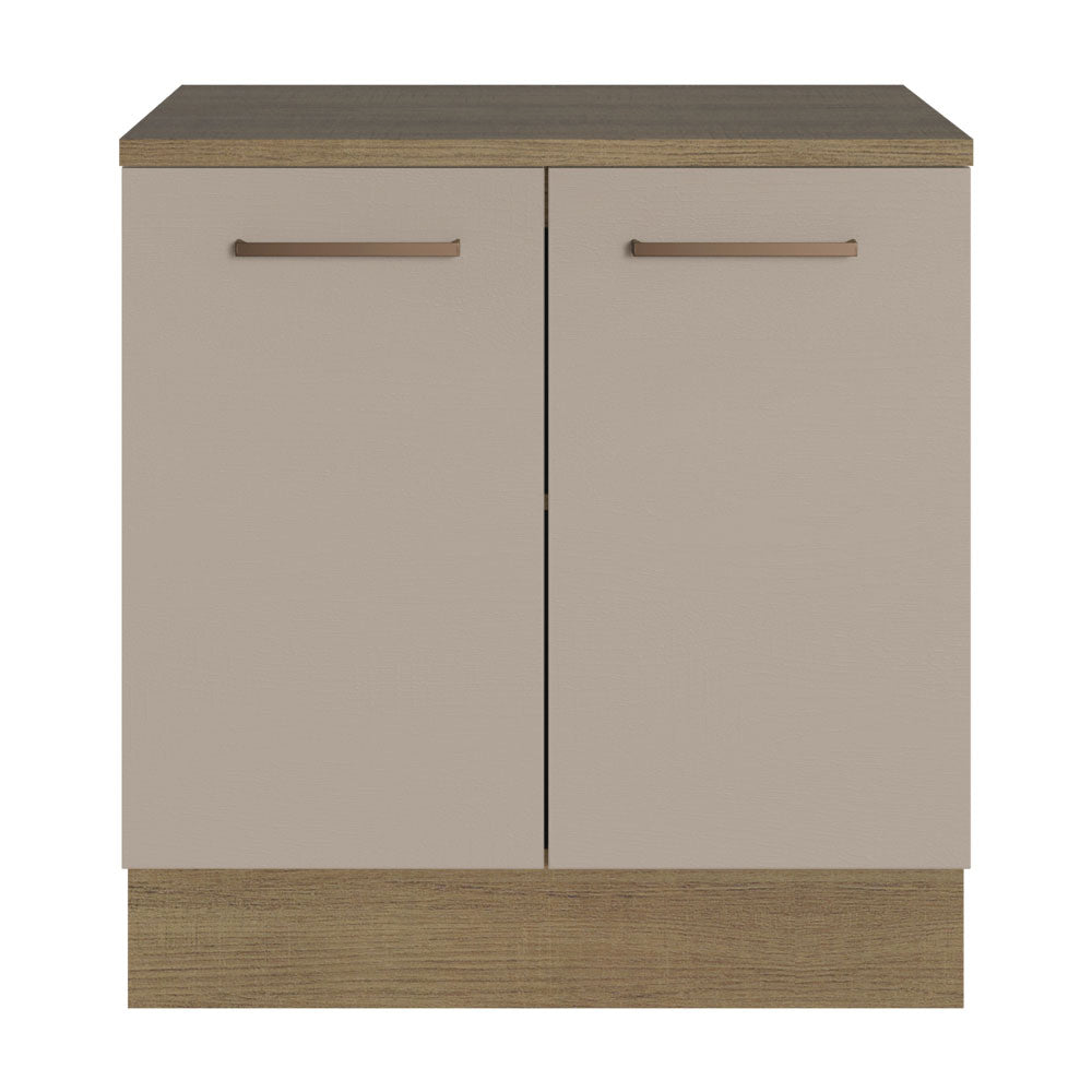 Gabinete Bajo Multiuso 80 cm 2 Puertas Marrón/Crema Madesa